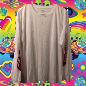 brandy melville long sleeve with flames on sleeves